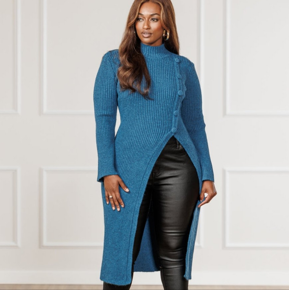 Denali Button Detail Sweater - Dark Teal NWT